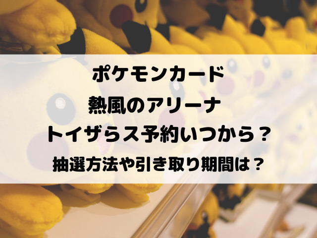 熱風のアリーナ予約トイザらスいつから？抽選方法や引き取り期間についてもご紹介！