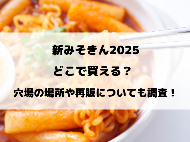 新みそきん2025はどこで買える？穴場の場所や再販についても徹底調査！