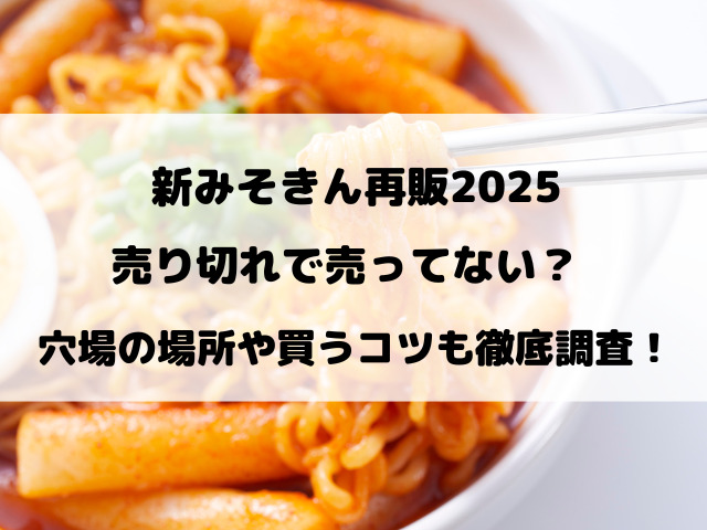 新みそきん再販2025売り切れで売ってない？穴場の場所や買うコツも徹底調査！