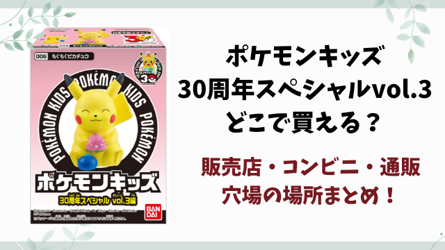 ポケモンキッズ30周年スペシャルvol.3売り切れ？どこで買えるのかコンビニや取り扱い販売店を徹底リサーチ！
